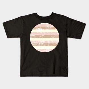 Ice Cream Pastel Summer Distressed Stripey Pattern Design Kids T-Shirt